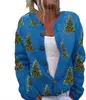 Suéter de Mujer para Otoño e Invierno 2024 Elemento Animal Suéter Floral Cárdigan Chaqueta de Cuello Redondo Top