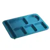 Plato de comida rápida de varias cuadrículas de colores Plato de comida para el personal de oficina Plato de comida de restaurante escolar Plato de cena rectangular de cinco cuadrículas
