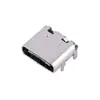 Conector Hembra Tipo-C de 16 Pines y Cuatro Pines Completamente Montaje Superficial SMT L=7.35Mm con Pines de Posicionamiento Conector de Carga Rápida USB 16P