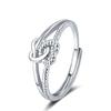 Anillo Twist Twist Twist nuevo transfronterizo de doble amor para mujer, moda hip hop punk, ins, estilo europeo y americano, abierto, para el dedo índice