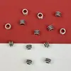 Contas Soltas de Liga de Prata de Xizang com Furo Grande para Moda, Roda Rosqueada para Decoração de Cabelo Trançado, Acessório DIY
