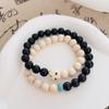 Cuentas redondas de ébano natural cuentas de barril cuentas cuadradas cuentas cuentas cuentas cuentas juego de texto placa de madera de sándalo pulseras de estilo nacional para hombres y mujeres