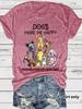 Europeu e americano em estoque gola redonda manga curta camiseta estampada desenho animado filhote de cachorro estampado verão novo confortável camiseta design senso