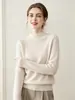 Cashmere Puro Outono/Inverno Moda Casual Simples Cor Sólida Gola Meio Alta Fio Mesclado Tricô Base de Lã Camada de Base Top