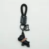 Chaveiro de Filhote de Couro Genuíno Feito à Mão Cordão Anti-Perda Pingente Chaveiro de Carro Bulldog Francês Chaveiro de Corda Trançada
