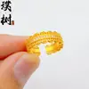 Item popular de live-streaming: anel liso de borboleta banhado a ouro em cobre para mulheres, ajustável, moderno e versátil, adequado para o dedo indicador ou como anel de cauda