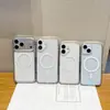 Funda Magnética Transparente Avanzada para Teléfono Apple 17Promax con Panel Trasero de Color Sólido Simple, Funda para Teléfono Apple 18Promax
