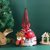 Bolsa de regalo de Navidad, bolsa de manzana, decoraciones navideñas, bolsa de regalo 3D para niños, bolsa de mano con cordón de estampado vintage