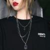 Collar de Múltiples Capas con Colgante de Cruz Estilo Europeo y Americano Minimalista para Hombres y Mujeres Cadena de Suéter de Moda Hip-Hop de Tendencia