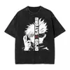 Talla Europea Transfronteriza Estampado de Anime Japonés Algodón Oversize para Hombre Vintage t