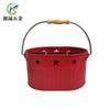 Cesta de Almacenamiento Escandinava Cesta de Hierro Forjado para Cubiertos Cesta de Hierro Galvanizado Rojo Navidad Cesta de Almacenamiento de Hierro Retro Cesta de Almacenamiento