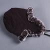 Gorro de pelo de conejo rex grueso y cálido, con protección para las orejas, de algodón y piel de conejo, informal, de lana, para otoño e invierno.