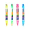 Novos Lápis de Cor Arco-Íris DIY Personalidade Criativa 20 Cores Caneta de Desenho Multifuncional Fofa Portátil Lápis de Cor para Graffiti de Estudante