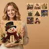 Pintura com diamantes temática de Natal com designs de alienígenas, uma atividade de artesanato DIY para decoração de casa, perfeita para decorações e enfeites de Natal, apresentando um efeito de pintura com diamantes 3D