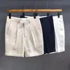 Pantalones cortos de lino rectos de verano para hombres jóvenes, pantalones cortos deportivos casuales de estilo japonés, pantalones de playa versátiles