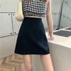 Falda de mujer, falda tipo A, falda de primavera y verano, cintura alta, tubo, talla grande, versátil, negra, para adelgazar, ropa de negocios, traje, falda