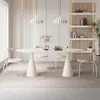 Mesa de comedor estilo crema francesa con tablero de roca, mesa y silla de comedor populares en Internet para apartamentos pequeños, mesa de comedor rectangular, mesa de comedor del Santo Grial