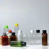 Botella plástica transparente PET de 50 ml para cosméticos, botella para desinfectante de alcohol, botella para rellenar aceites esenciales