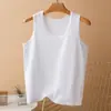 Envío directo al por mayor de chalecos de algodón puro para mujeres de mediana edad y mayores, camisetas interiores de talla grande para madres, personas mayores y abuelas
