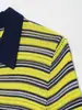 Bestseller transfronterizo de AliExpress Amazon estilo europeo y americano comercio exterior venta al por mayor de ropa para mujer camiseta de punto a rayas tipo POLO