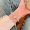 Pulseira de contas com estrelas de pedra olho de gato transparente feminina luxo leve nicho requintada 2024 nova pulseira alto valor festa estudantil