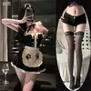 Lencería pura y seductora, conjunto de sirvienta sexy y dulce estilo camisola, bata de oso de peluche, ropa de dormir seductora, set de disfraz de sirvienta, body