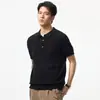 Camisa Polo de Punto Transpirable de Alta Gama Estilo Old Money Versátil Casual Manga Corta para Hombre Verano Casual de Negocios
