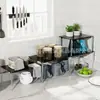 Organizador de Gabinete Acrílico Estante de Especias de Cocina Estante Apilable Soporte de Tubo para Escritorio Encimera de Comida