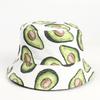 Sombrero de pescador de dibujos animados con estampado creativo transfronterizo, moda europea y americana, verduras y frutas, sombrero de cubo reversible, sombrero de sol casual para hombres y mujeres