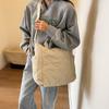 Bolsa de mano grande para ir al trabajo en otoño e invierno, bolsa de hombro para estudiantes, bolsa de mensajero de algodón estilo coreano, bolsa de tela suave y pegajosa portátil