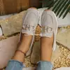 Zapatos Slip-on Transfronterizos Europeos y Americanos Amazon Venta al por Mayor Primavera Punta Redonda Hebilla Metálica Estilo Nuevo 2025 Planos Mujer Venta al por Mayor Tallas Grandes