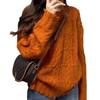 Suéter de Punto Retorcido Estilo Perezoso Naranja Dulce para Mujer, Jersey de Punto Holgado para Otoño e Invierno 2025, Top Adelgazante