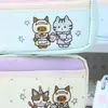 Qingyifang PapeleríaHabitación Mascota Terciopelo Beibei Doble Cremallera Cuadrada Estuche para Lápices Estudiante Doble Capa Gran Capacidad Bolsa de Almacenamiento con Cremallera