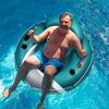 Fila flotante inflable personalizable transfronteriza con silla lounge de malla, artefacto flotante para agua al aire libre, cama flotante individual de PVC engrosado