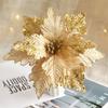 Natal Natal decorações de flores diy janela do hotel ouro e prata vermelho tecido simulação pingente decorações da árvore de Natal