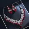 Joyería Europea y Americana Nicho Joyería Retro Conjuntos Versátil Lujo Collares y Pendientes de Pedrería Joyería Luz de Lujo Nupcial Venta al por Mayor