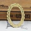 Joyería DIY oro real 24k horquilla nupcial material de cobre pulsera collar aretes con encaje base ovalada A714