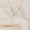 Hip Hop Europeo y Americano Plata de Ley S925 Colgante Inteligente de Equilibrio Collar Diseño de Nicho Cadena Avanzada para Suéter para Mujer