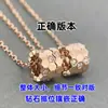 Versión Alta Collar de Panal Shangmei Pendientes Redondos Huecos Pulsera Corte CNC Baño Grueso Oro 18k Oro Rosa Cadena para Clavícula