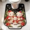 Tapete de Chão de Cordeiro de Natal Desenho Animado Tapete Absorvente de Água para Banheiro de Lama Diatomácea Tapete de Pé em Forma de U para Vaso Sanitário Resistente ao Desgaste Tapete Decorativo