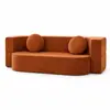 Sofá de Compresión de Tela Minimalista Moderno, Sofá de Esponja para Sala de Estar de Apartamento Pequeño, de Tres Plazas, No Requiere Ensamblaje, Venta Directa del Fabricante