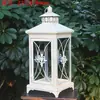 Suporte de Vela Retrô Europeu Lanterna à Prova de Vento Arte em Ferro Oca de Chão Mini Lanterna Estilo Casa Americana Ornamento de Iluminação para Caminho de Pátio