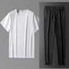 Verão de secagem rápida Running Sportswear Camiseta de manga curta Terno esportivo Calças masculinas Casual Wear Tamanho Grande Conjunto de duas peças de seda de gelo