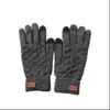 Luvas de tela sensível ao toque para homens, para ciclismo e direção no inverno, antiderrapantes, de lã tricotada espessa, quentes e com forro de fleece para estudantes no outono e inverno