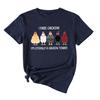 Camiseta de manga corta con cuello redondo para mujer, estilo europeo y americano, de Amazon Wish Independent Station, verano, crío pollos