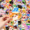 144 Piezas Lindos Dibujos Animados Color Dopamina Gatito con Forma Pegatinas Kawaii Gato Divertido Decoración para Diario Pegatinas DIY