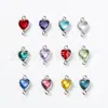 12 Piedras de Nacimiento Colgante Metálico en Forma de Corazón Accesorios para Joyería DIY Colgante para Collar Pulsera Pendiente Producto Semi-Terminado