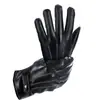 Luvas Quentes de Inverno para Exterior Frio Impermeáveis à Prova de Vento com Pelúcia Luvas de Couro PU Sensíveis ao Toque Luvas para Ciclismo Luvas de Motocicleta