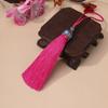 Tapa de Aleación con Goteo de Aceite Cloisonné Fleco de Borla DIY Tejido a Mano Accesorios Colgantes para Coche Fleco de Borla Barba