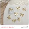 Ins Mini Laço Acessórios DIY Decorações para Unhas Fita de Unha Acessórios Pequenos Liga de Ouro e Prata Metal Tridimensional